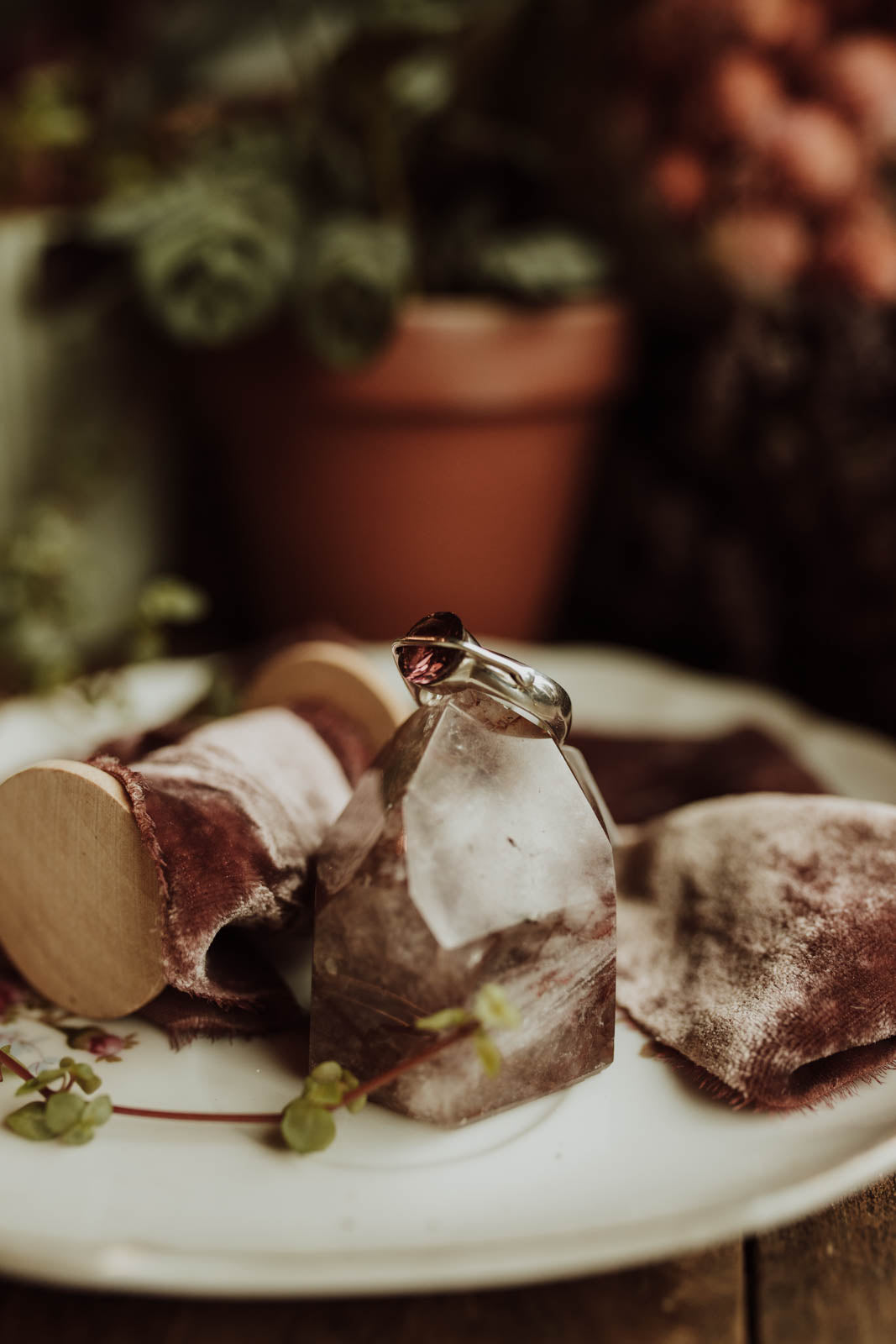 Bridge On The Lake Cranberry Quartz Ring
