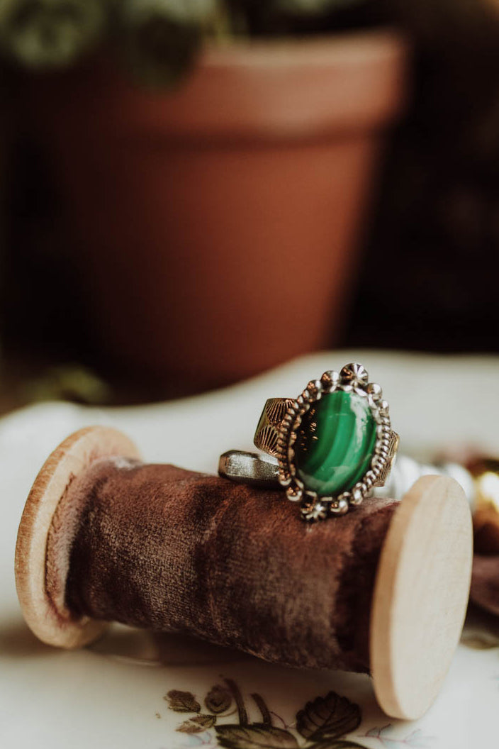 Malachite Ring - Sterling Silver PBM26