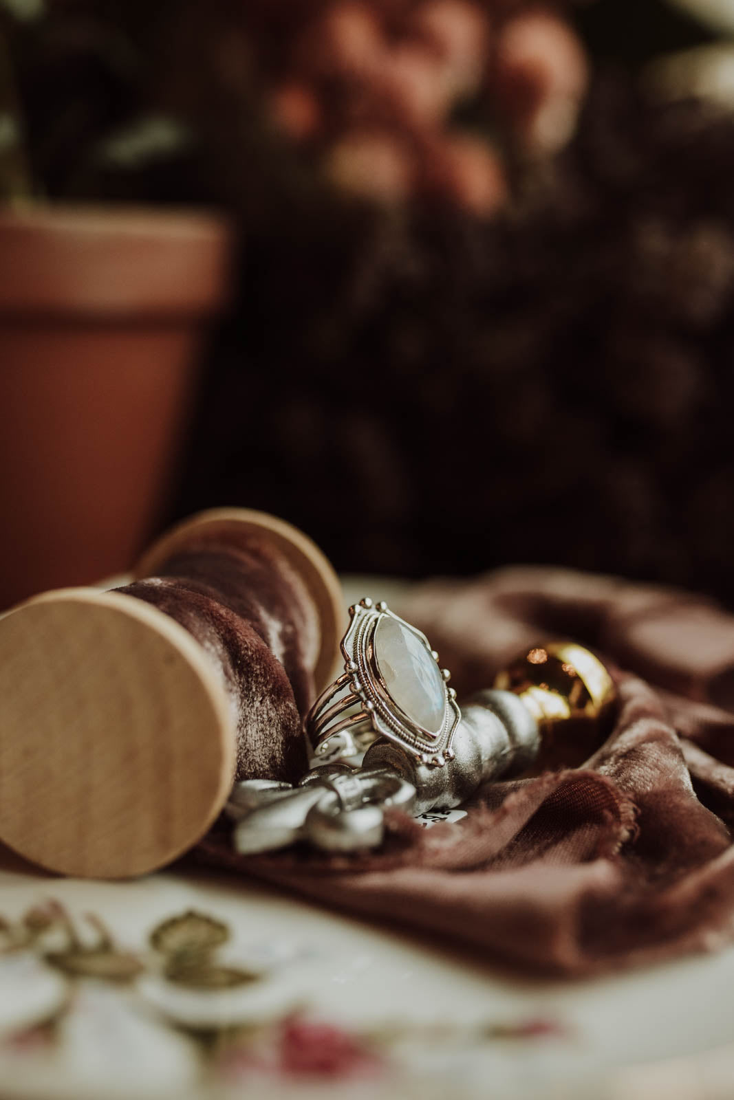 Rainbow Moonstone Ring - Sterling Silver PBM26
