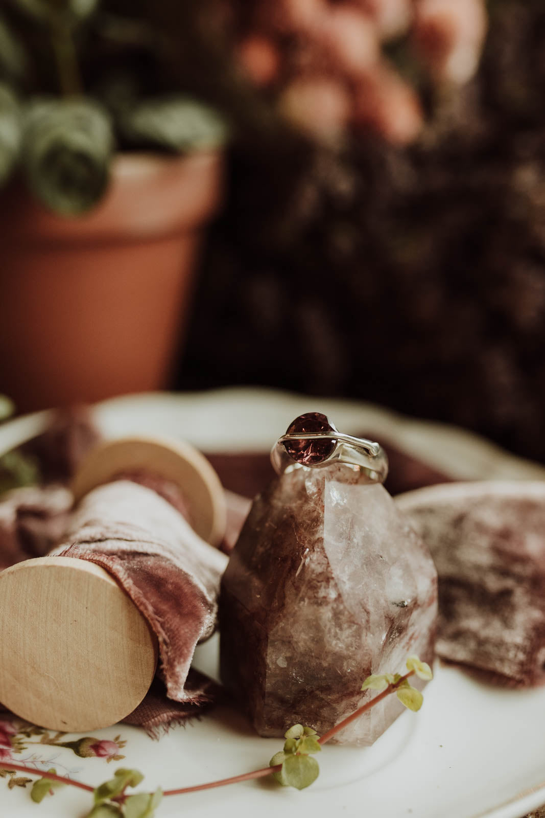 Bridge On The Lake Cranberry Quartz Ring