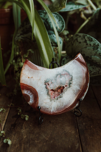 Carnelian Druzy Moon