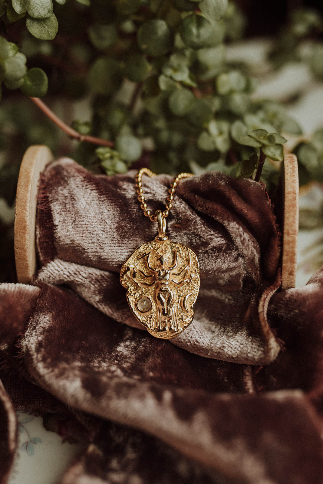Hecate Goddess of Witchcraft Moonstone Necklace