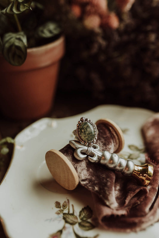 Moss Agate Ring - Sterling Silver PBM26