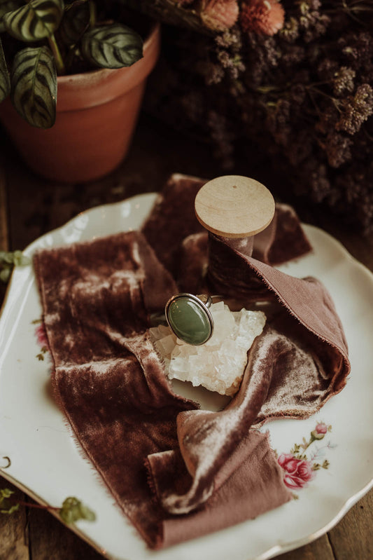 Green Aventurine Ring - Sterling Silver PBM26