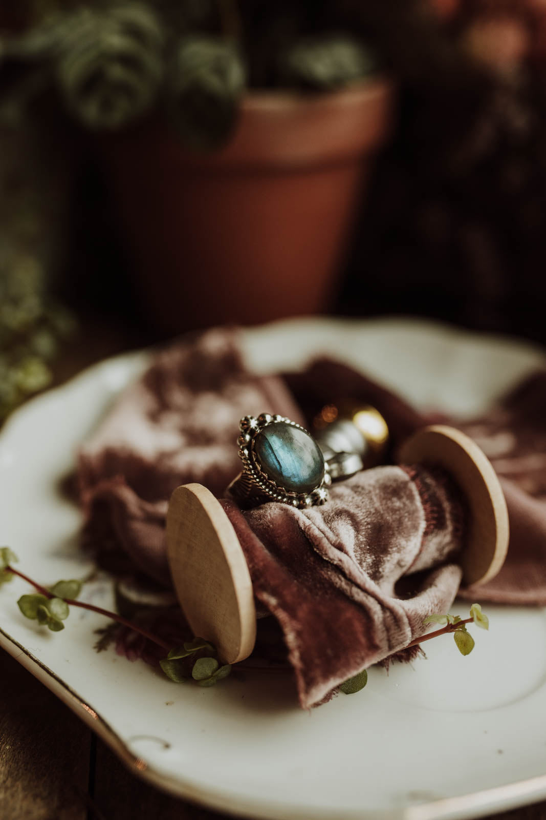 Labradorite Etched Band Ring - Sterling Silver PBM26