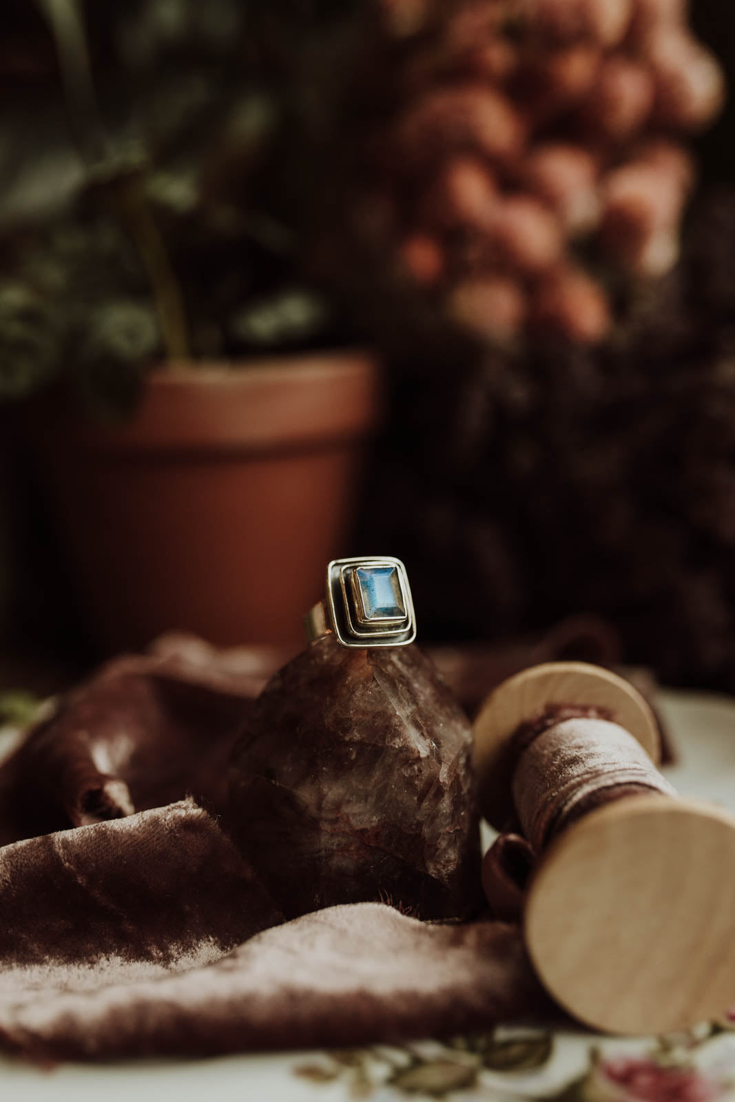 Labradorite Square Ring - Sterling Silver PBM26