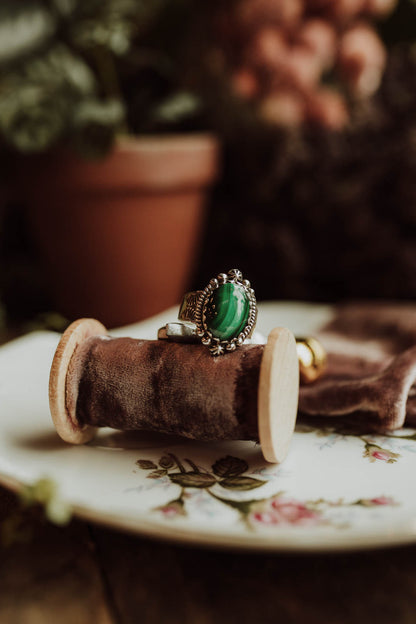 Malachite Ring - Sterling Silver PBM26
