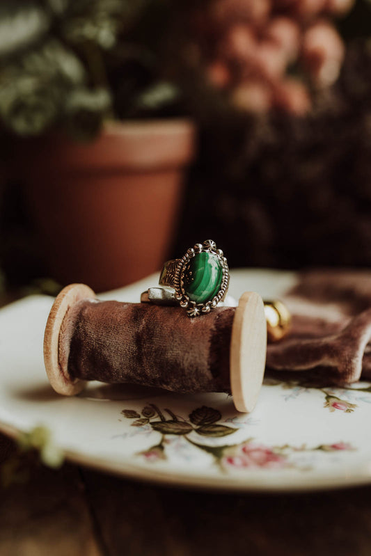 Malachite Ring - Sterling Silver PBM26