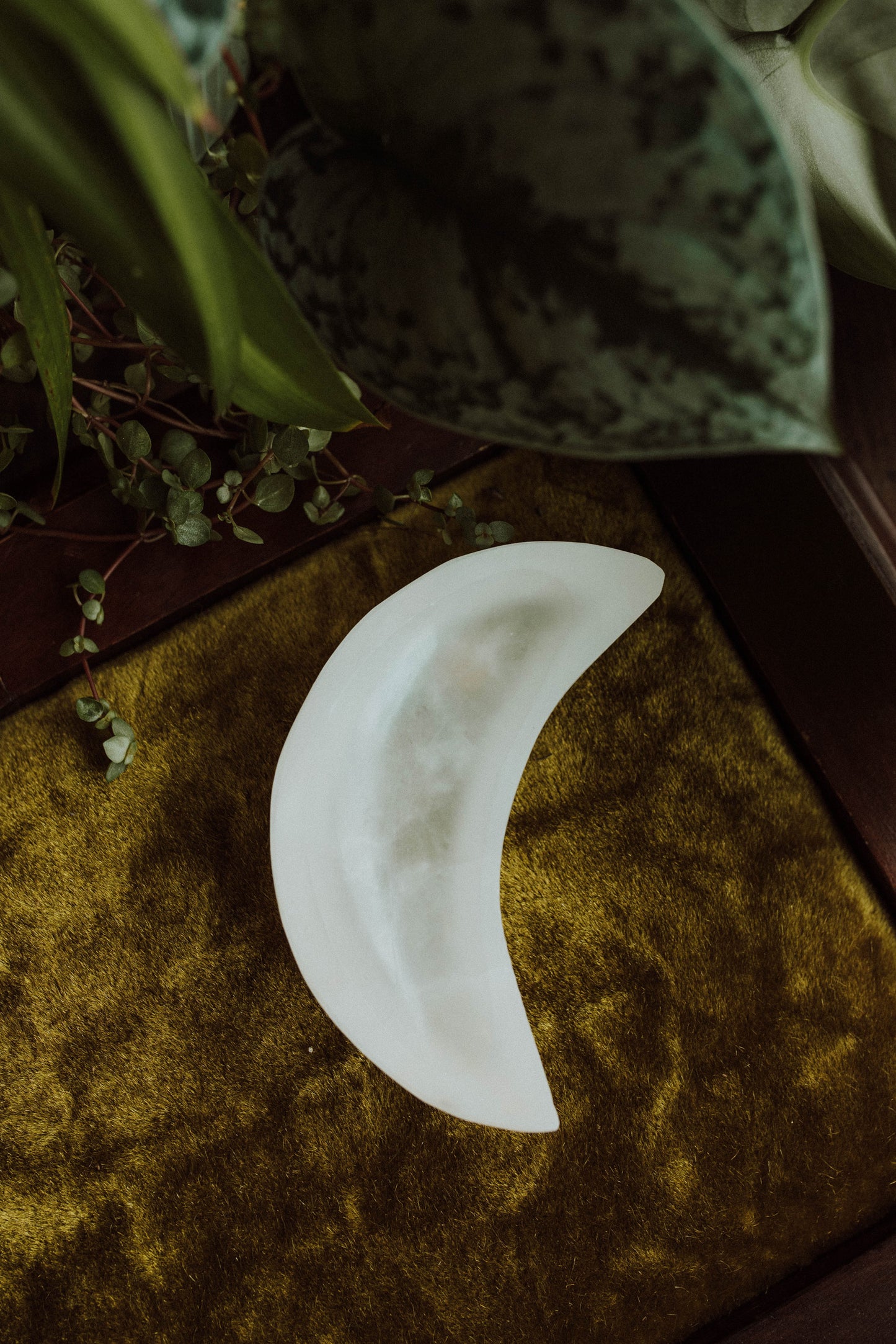 Natural Selenite Moon Bowls