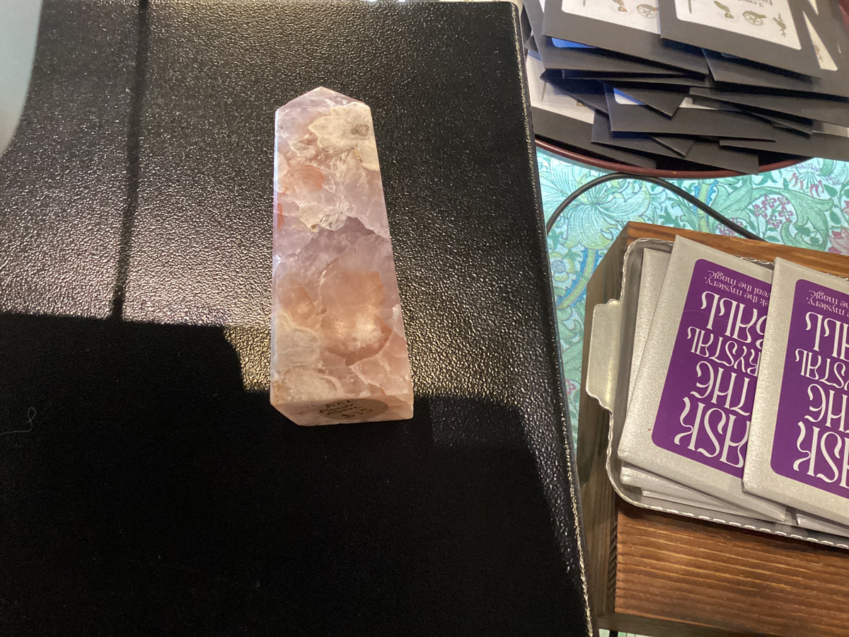 Pink Flower Agate Tower
