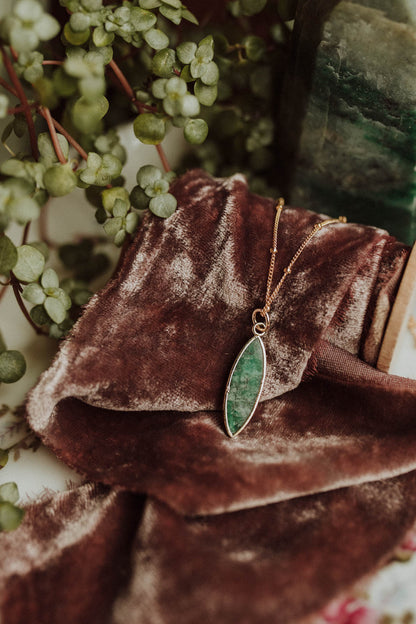 Raw Green Emerald Pendant Necklace